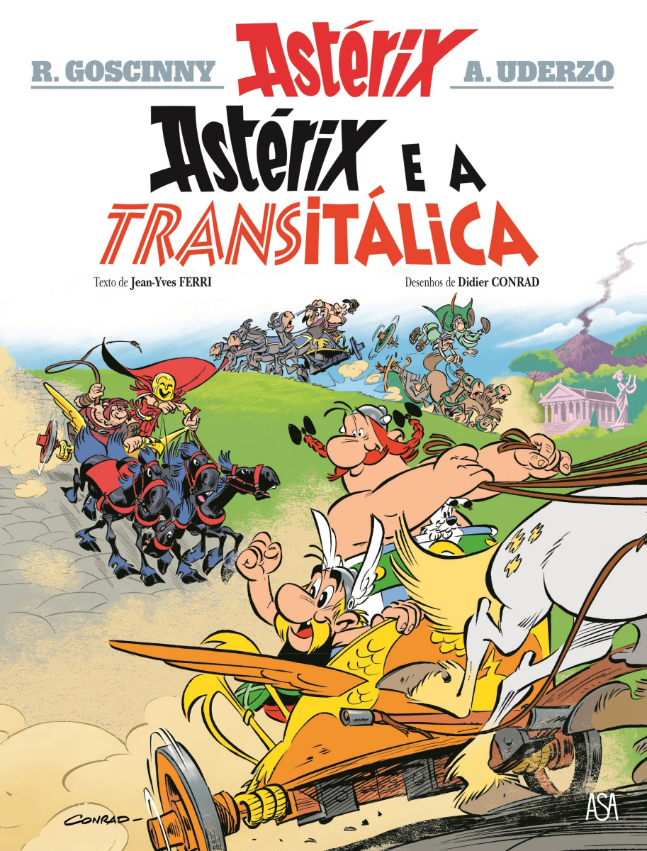 Capa da edição portuguesa deAstérix e a Transitálica