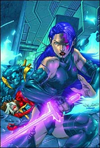 Arte de Salvador Larocca, para a capa de X-Treme X-Men #2