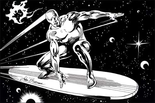 Surfista Prateado, no traço de John Buscema