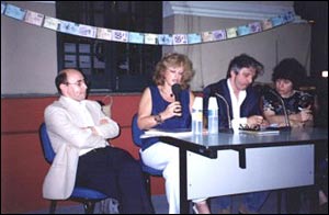 Juan Garcia Cerradan, Sonya Luyten e Jean Marc Thévenet, durante palestra