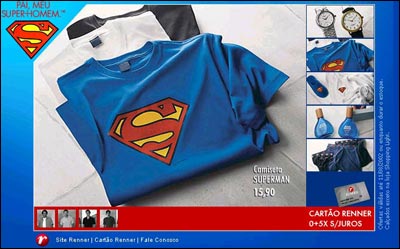 Lojas Renner vende produtos do Super-Homem
