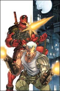 Cable e Deadpool, desenho de Mark Brooks