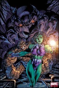 Mulher-Hulk e o Coisa em ação