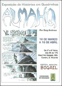 Cartaz da exposição Alma HQ, na Gibiteca Bigail