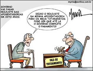 Charge de Myrria, publicada no A Crítica