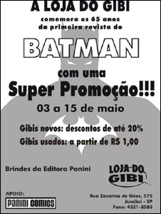 Promoção na Loja do Gibi