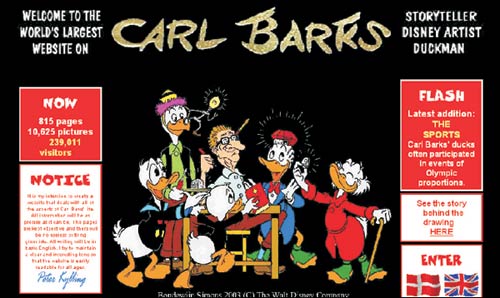 Site dinamarquês sobre Carl Barks