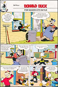 Página  do Pato Donald, em holandês, com arte de Vicar