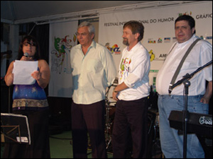 Abertura do Festival: Grace Gianoukas, Paulo Mac Donald Ghisi, Jorge Samek e Rogério Bonatto