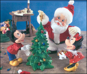 Mickey, Papai Noel e Minnie