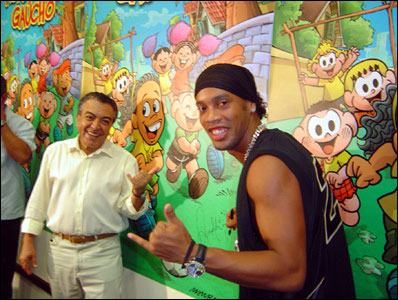 Mauricio de Sousa e Ronaldinho Gaúcho