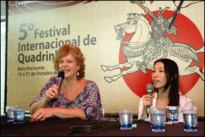 Sonia Luyten e Ken Takahama falam sobre mangás - Foto de Glenio Campregher
