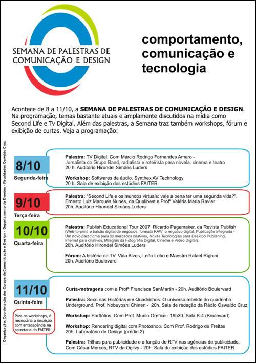 Semana de Palestras de Comunicação e Design