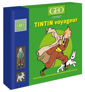 Tintin voyageur: Coffret Tintin grand voyageur du siècle avec 2 figurines