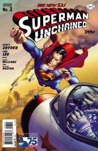 Capa de Superman Unchained # 3 - versão Golden Age Superman, de J. G Jones e Paul Mounts