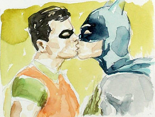 Pinturas polêmicas retratam Batman e Robin gays - UNIVERSO HQ