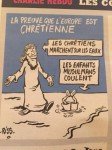 Charge (uma capa rejeitada) usada internamente na revista Charlie Hebdo