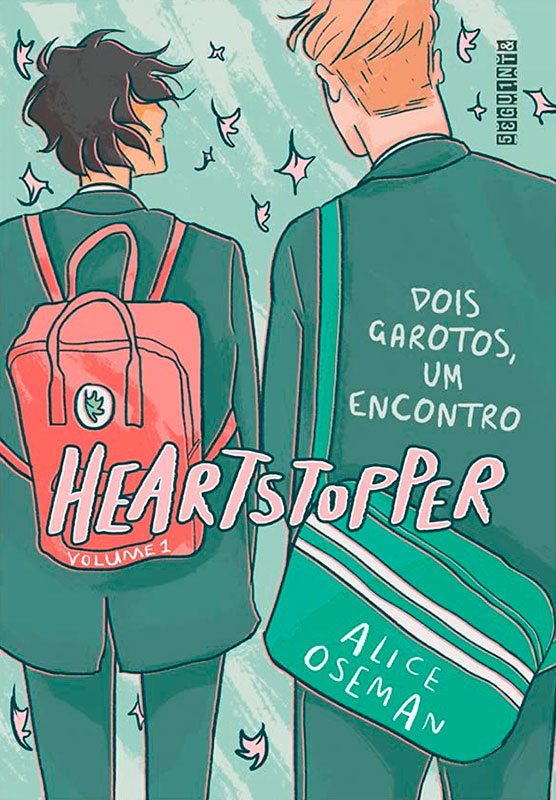 Capa da graphic novel Heartstopper, escrito por Alice Oseman e publicado pela da editora Seguinte.